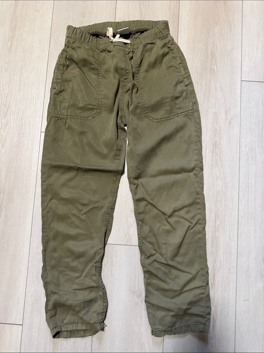 Zara Olive Green Boy’s Drawstring Utility Pants-lightweight soft material